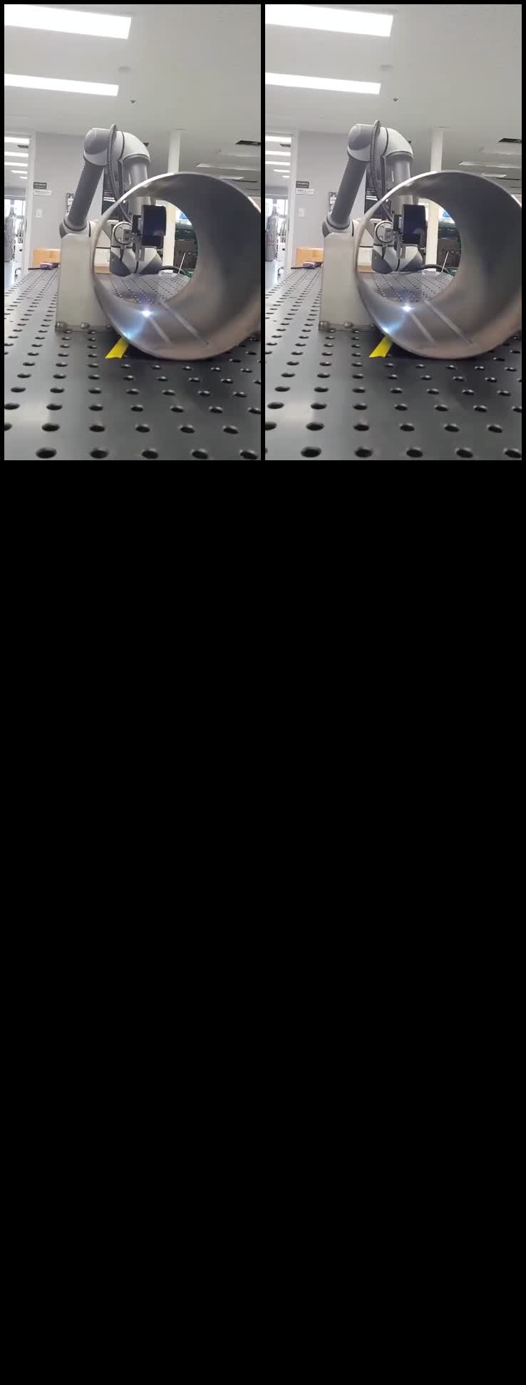 Automated laser cleaning demonstration inside a cylindrical metal part